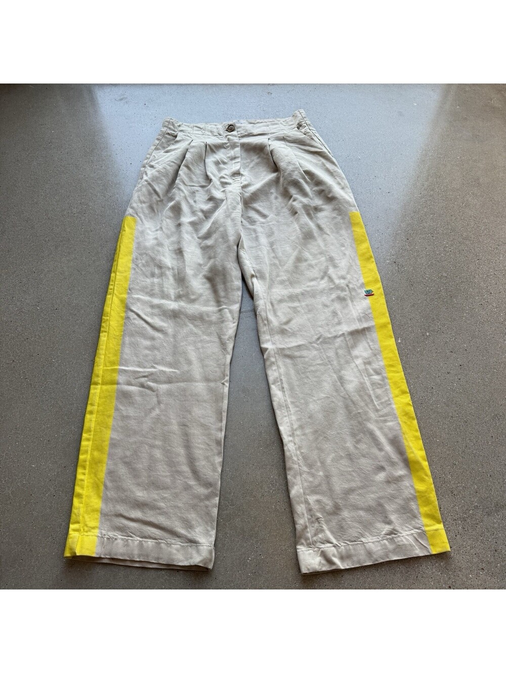 Bobo Choses Beige Embroidered Coffee Cotton Pants Size S
